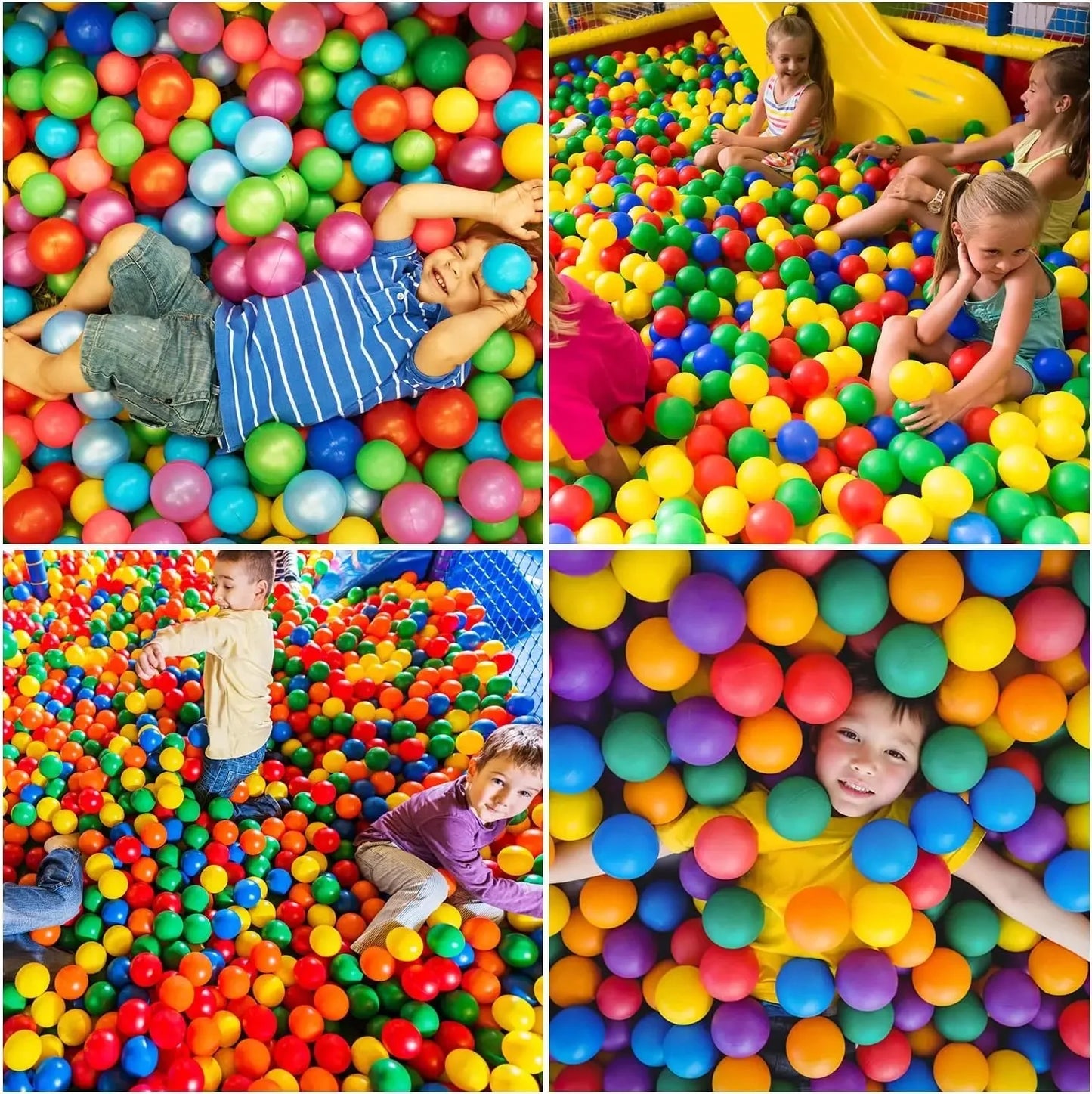48PCS Colorful Air Wave Balls Pool Water Children Fun Toys Free Squeezing Outdoor Sports Balls Environmental Air Balloons